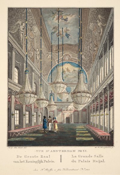 Ansicht von Amsterdam Nr. 37. Der Große Saal des Königlichen Palastes. Der Große Saal des Königlichen Palastes, 1825 von Hendrik Gerrit ten Cate